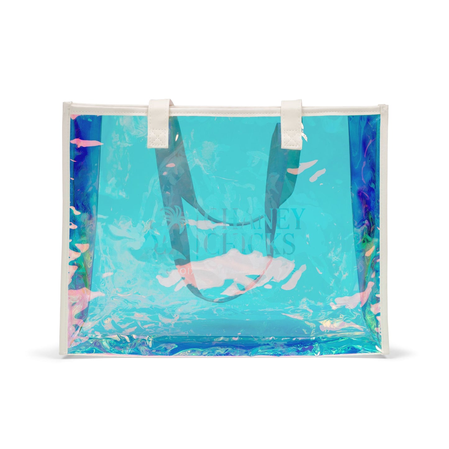 'Chaney Chicks' Holographic Clear Beach Tote Bag