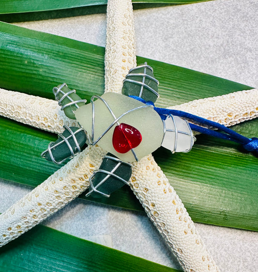 Sea Glass Sea Turtle Ornament