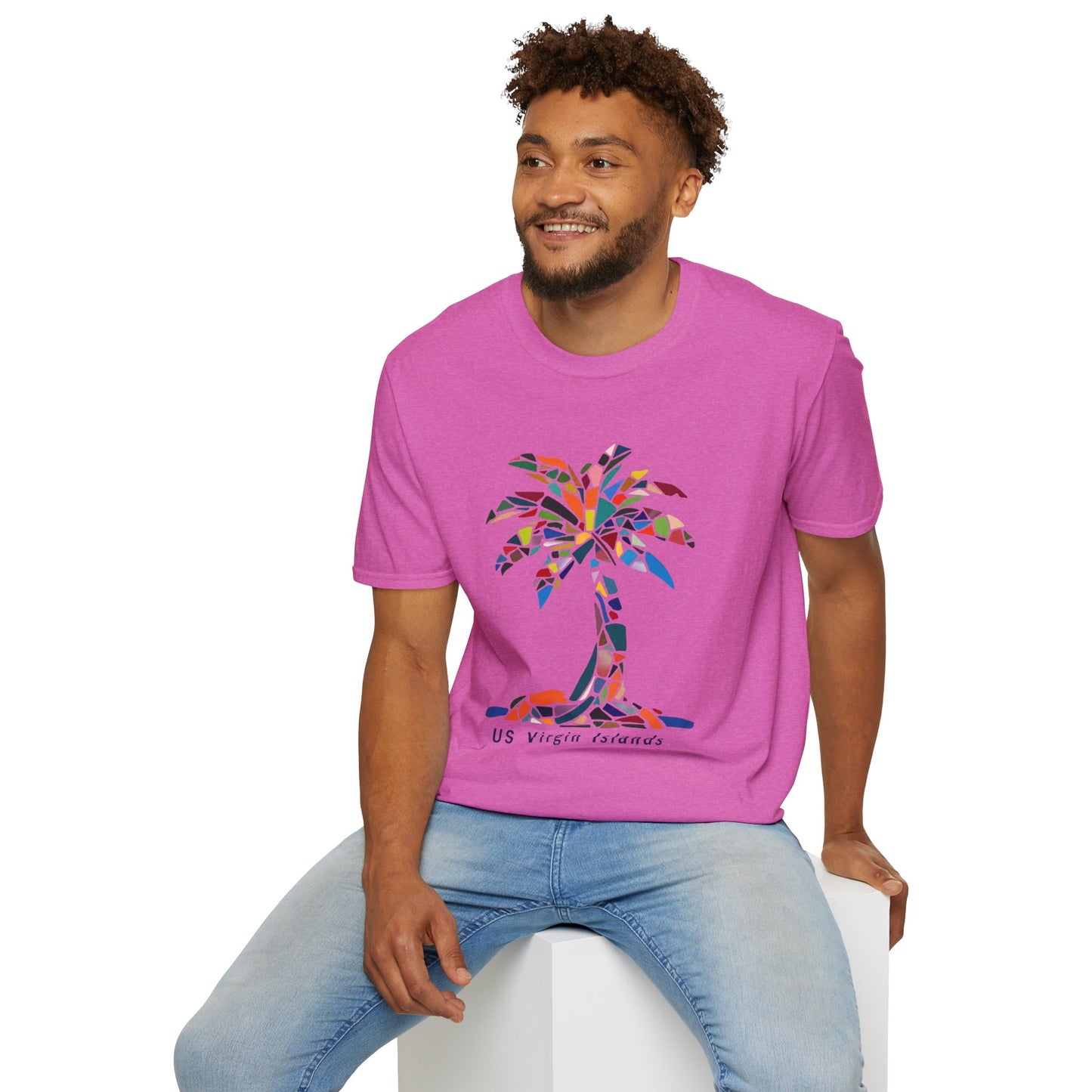 US Virgin Islands Mosaic Palm T-Shirt