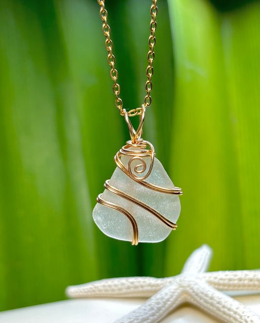 Light Blush Sea Glass Pendant