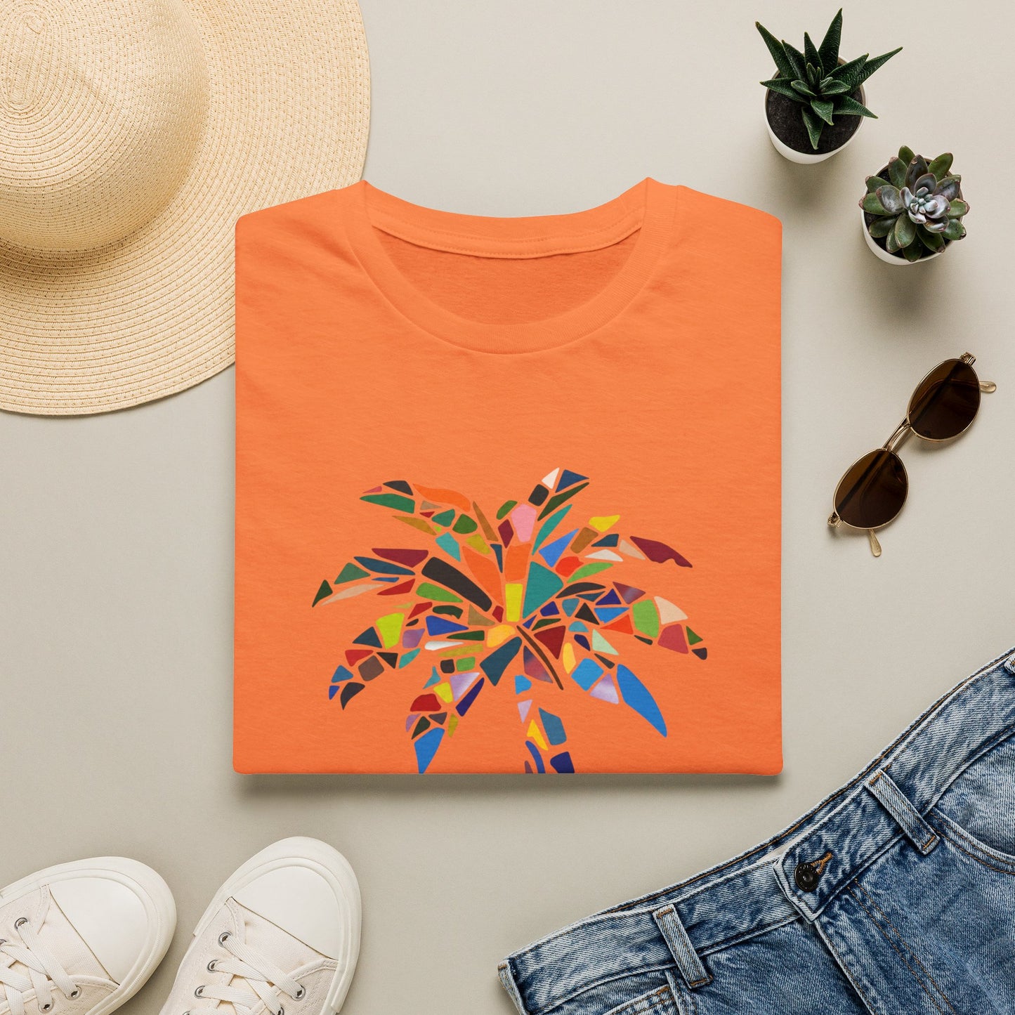 US Virgin Islands Mosaic Palm T-Shirt