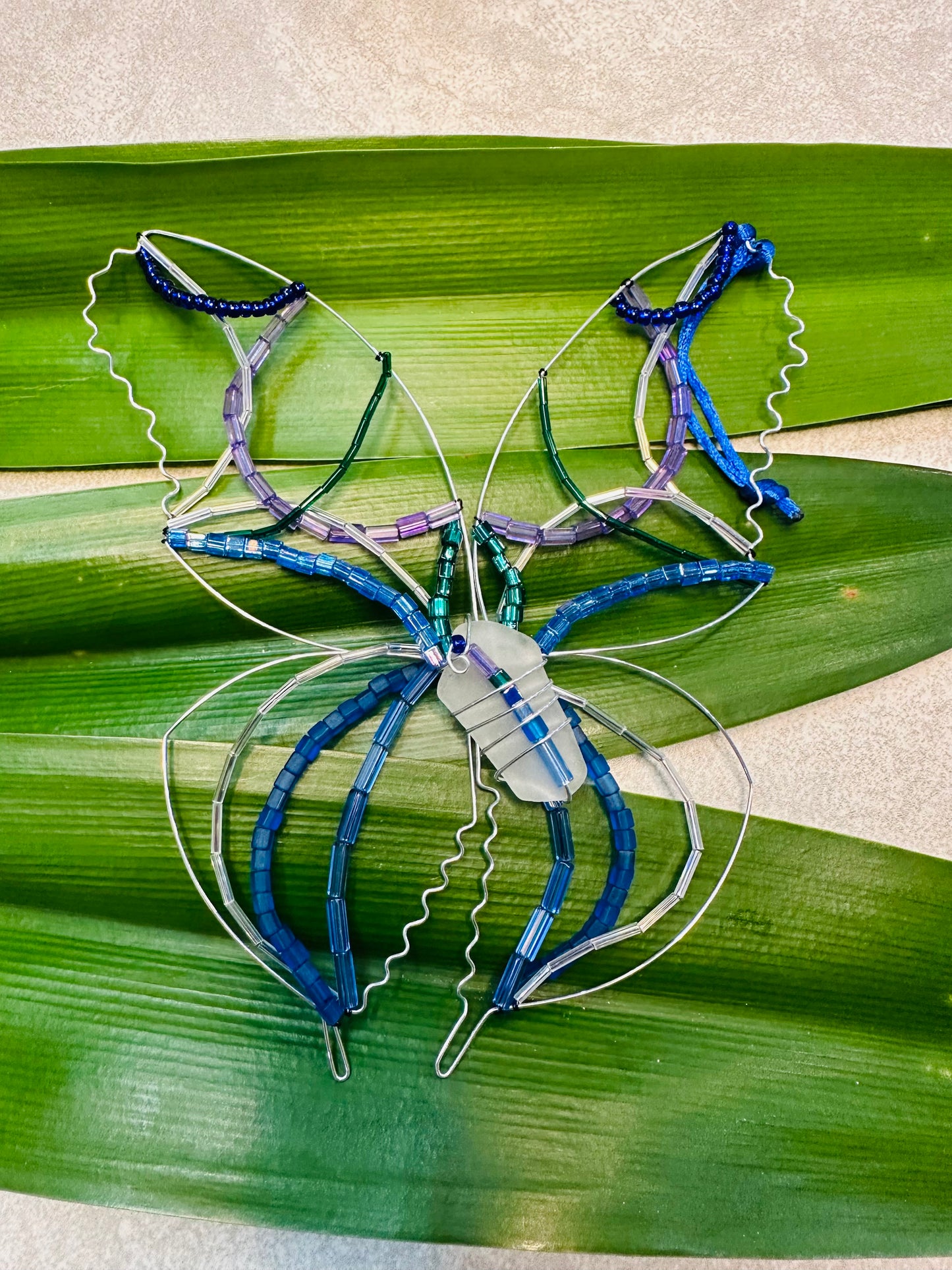 Sea Glass Butterfly Ornament