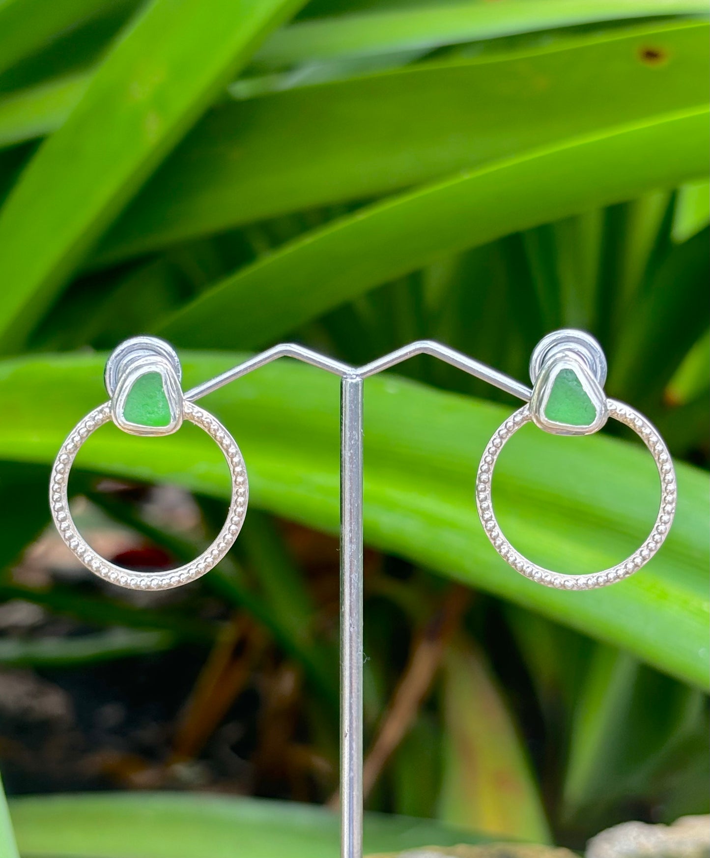 Sterling Sea Glass Earrings