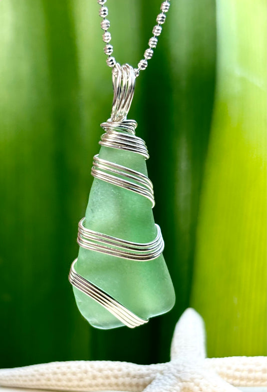 Cucumber Sea Glass Pendant