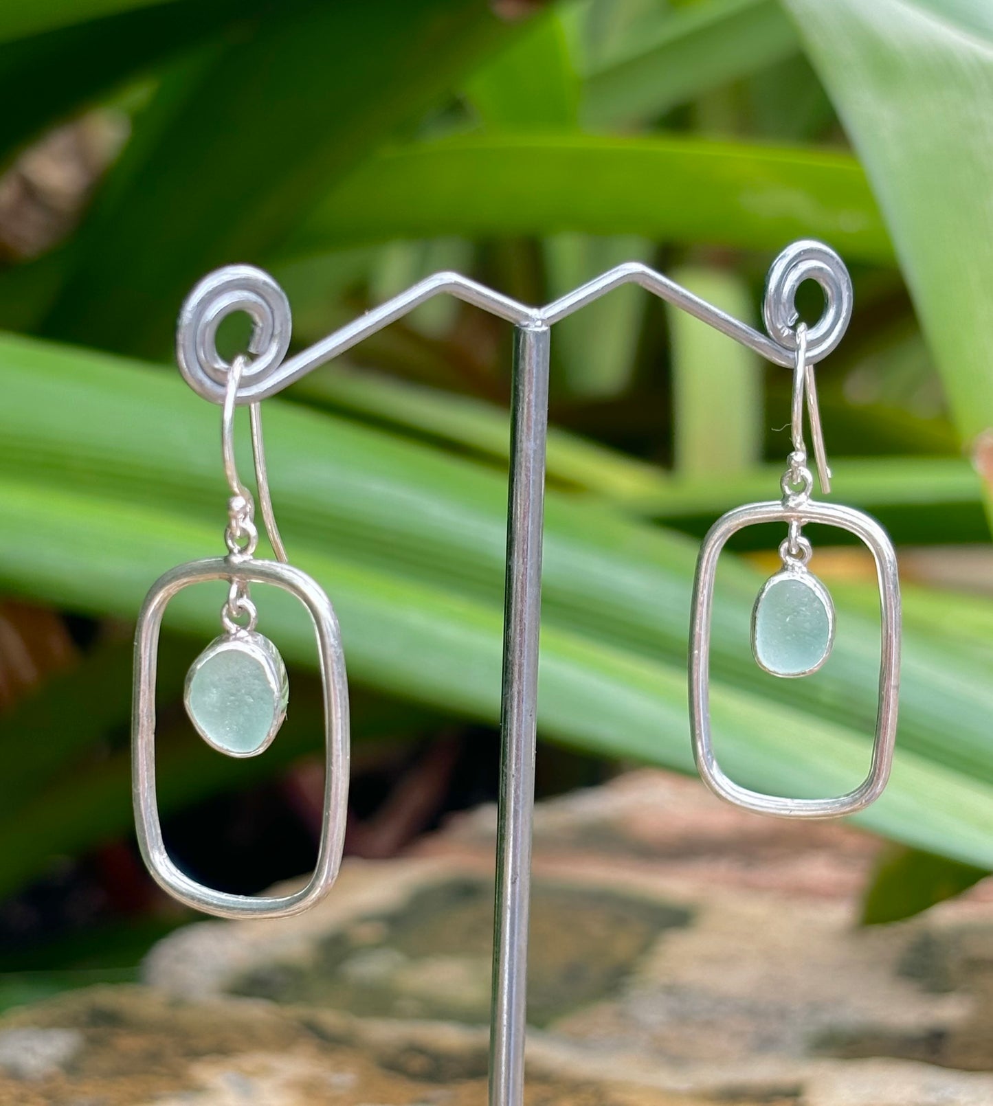 Sterling Sea Glass Earrings