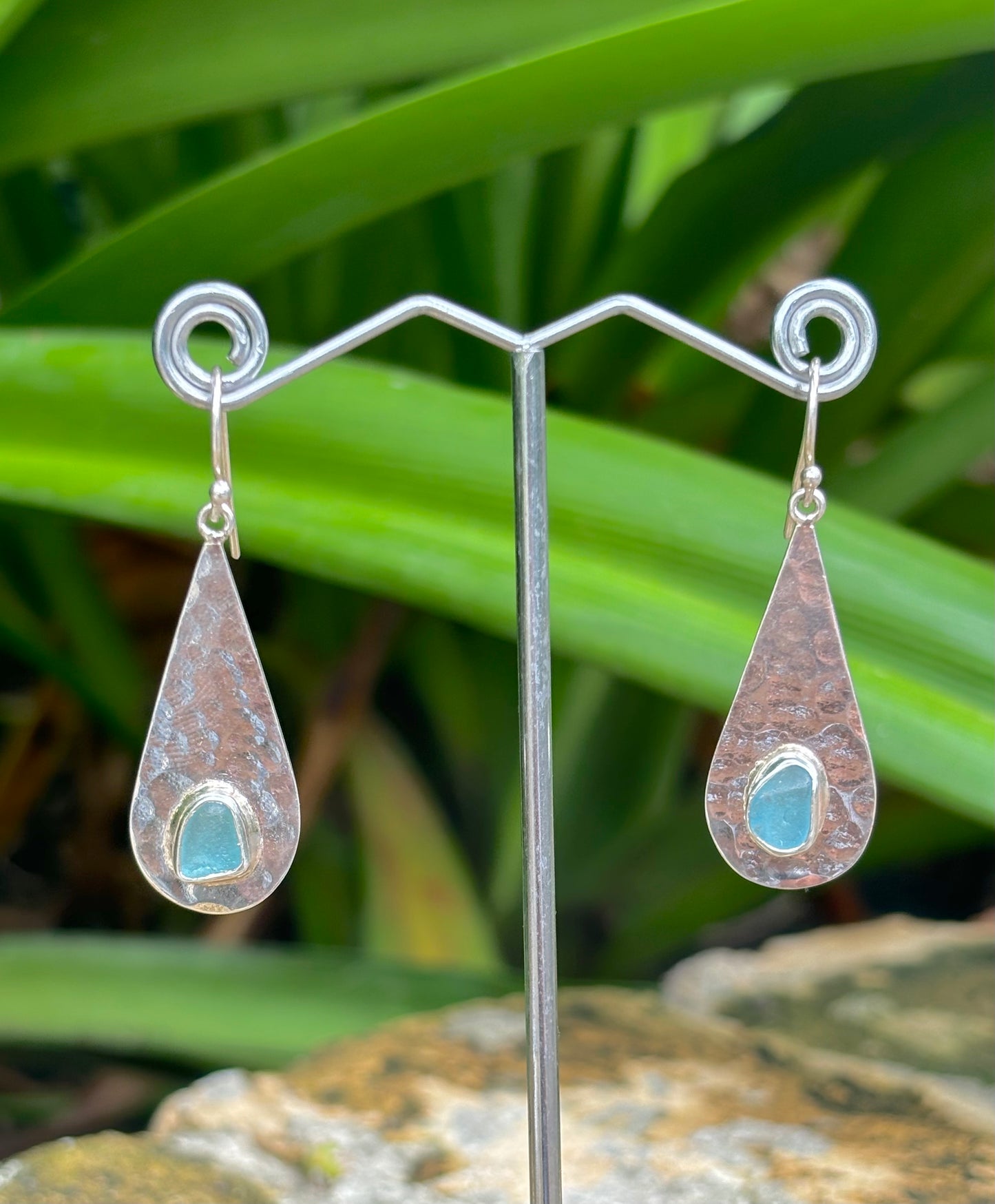 Sterling Sea Glass Earrings