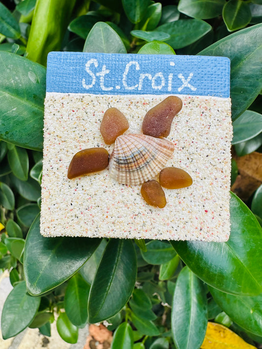 Seaglass and Shell Magnet