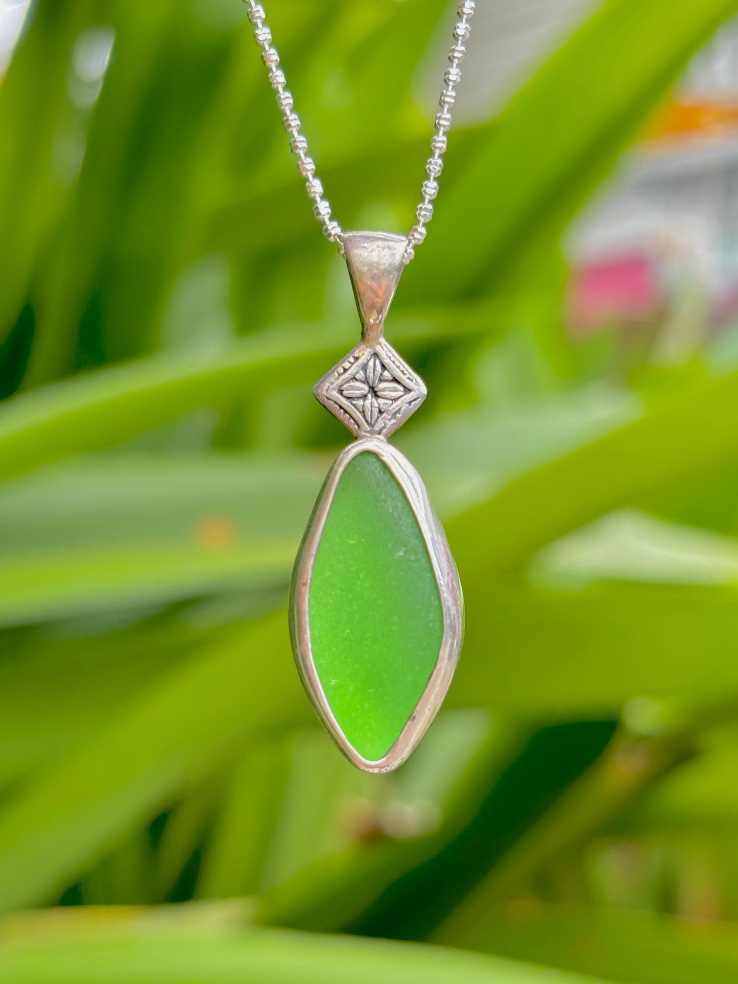 Kelly Green Sea Glass Pendant