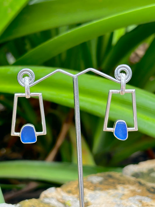 Sterling Sea Glass Earrings