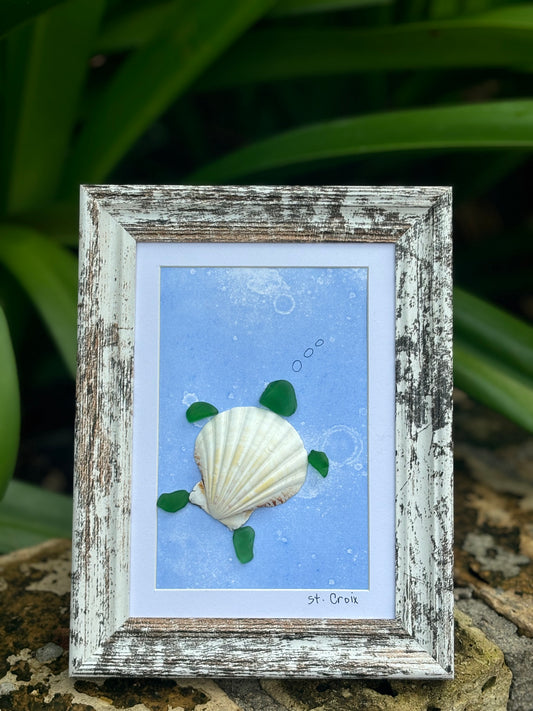 Turtle Sea Glass Art