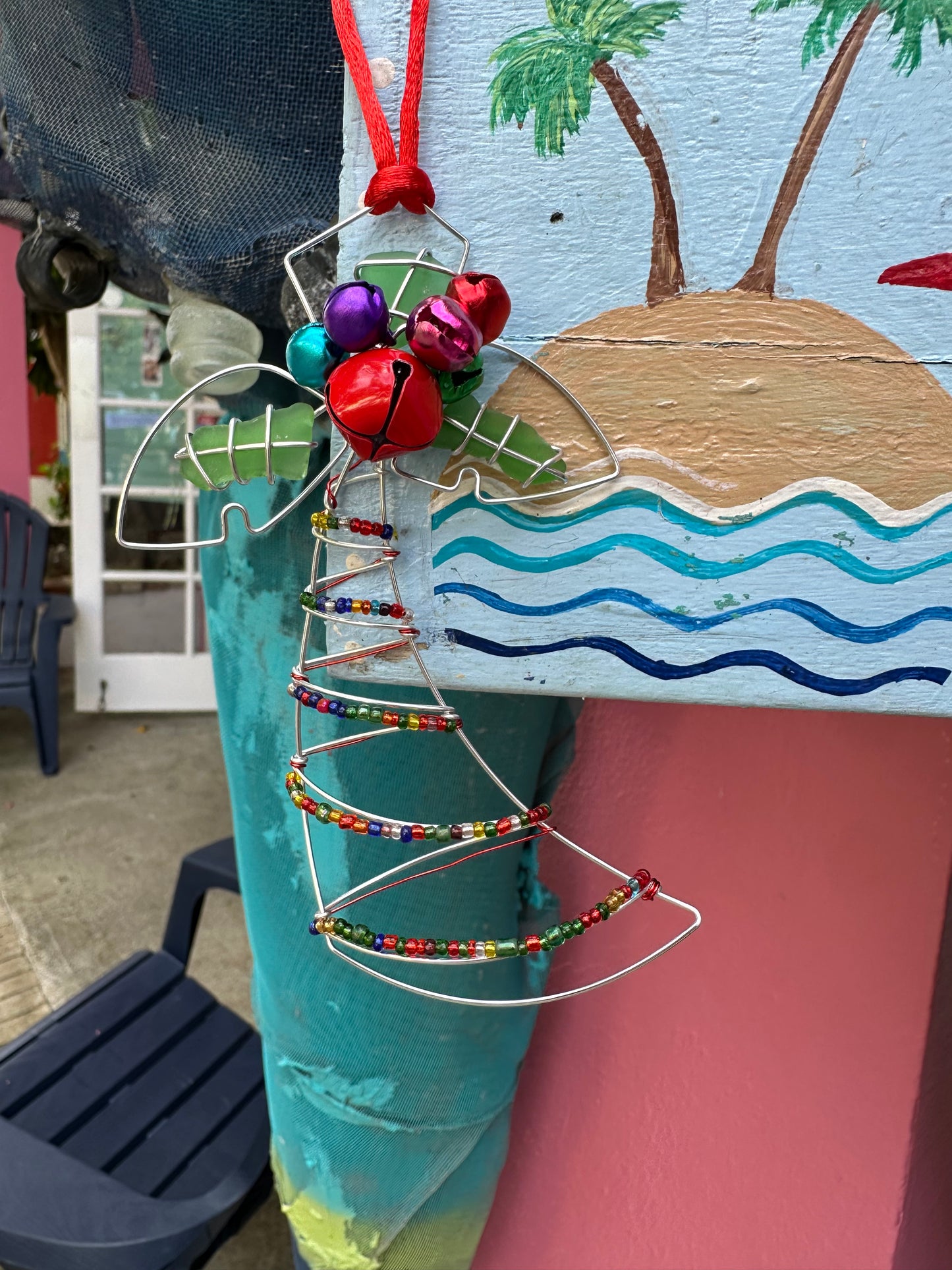 Seaglass Palm Tree Ornament