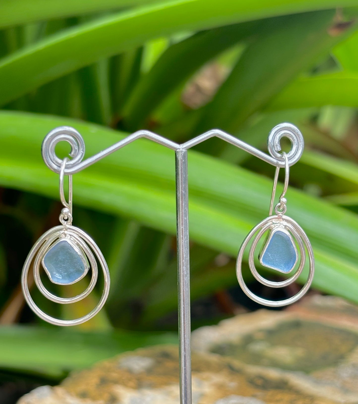 Sterling Sea Glass Earrings