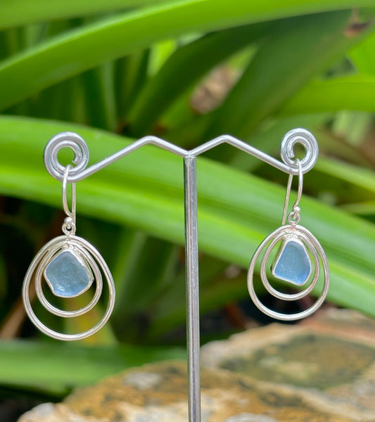 Sterling Sea Glass Earrings