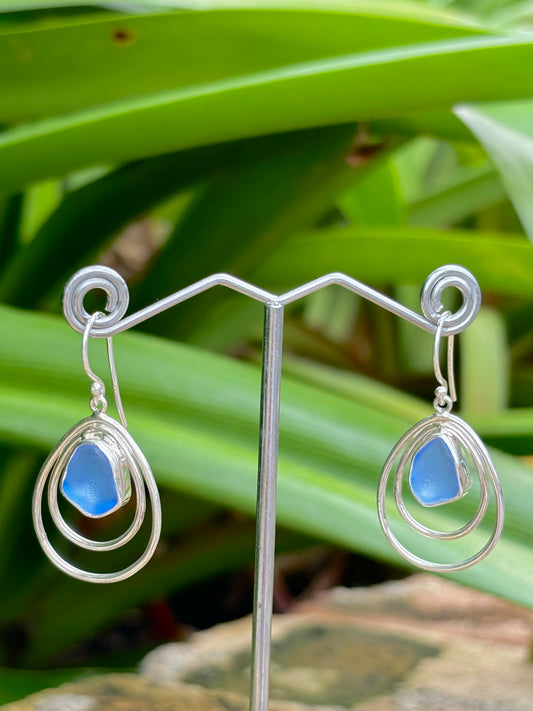 Sterling Sea Glass Earrings