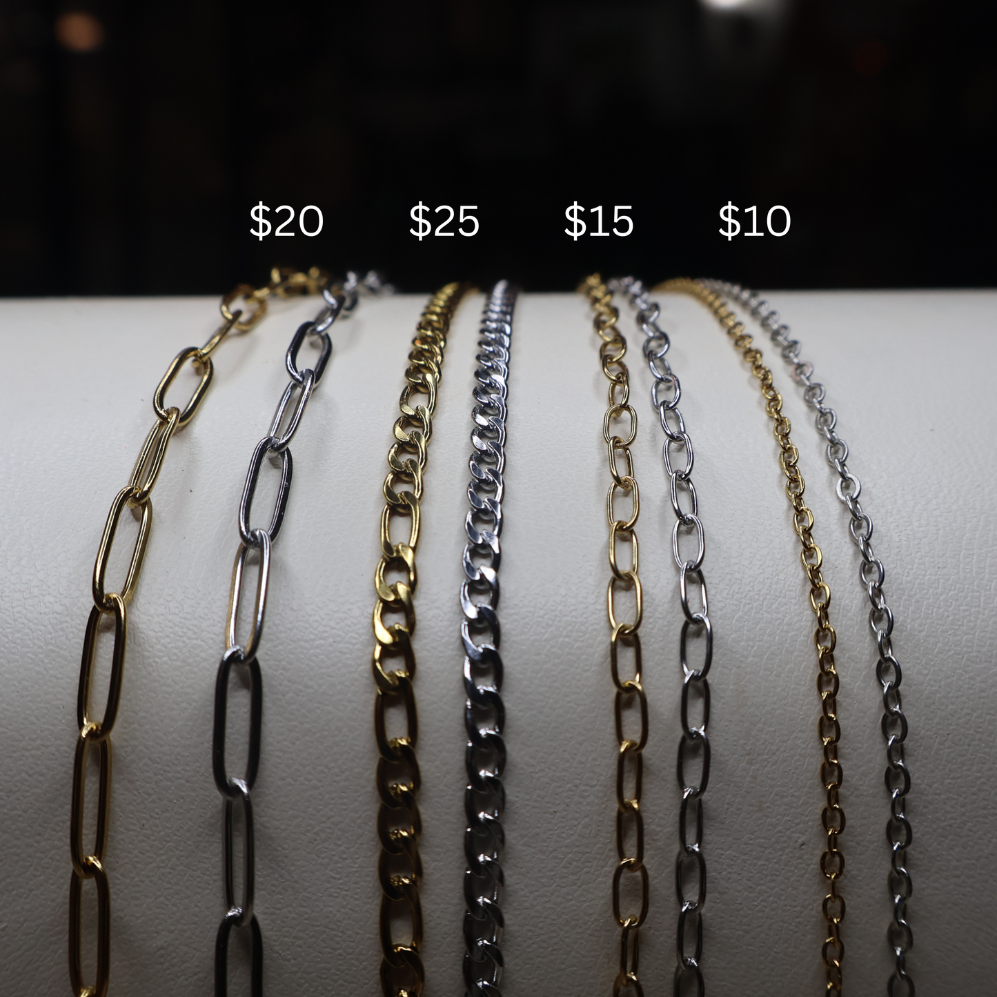 Gold Tone Stainless Steel Chains (Choose Your Link Style)