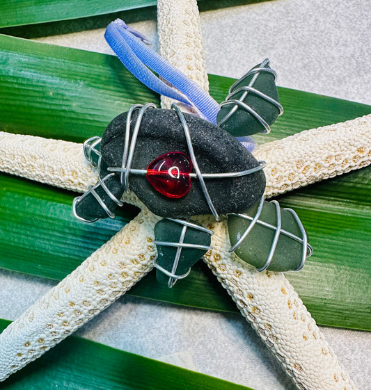 Sea Glass Sea Turtle Ornament