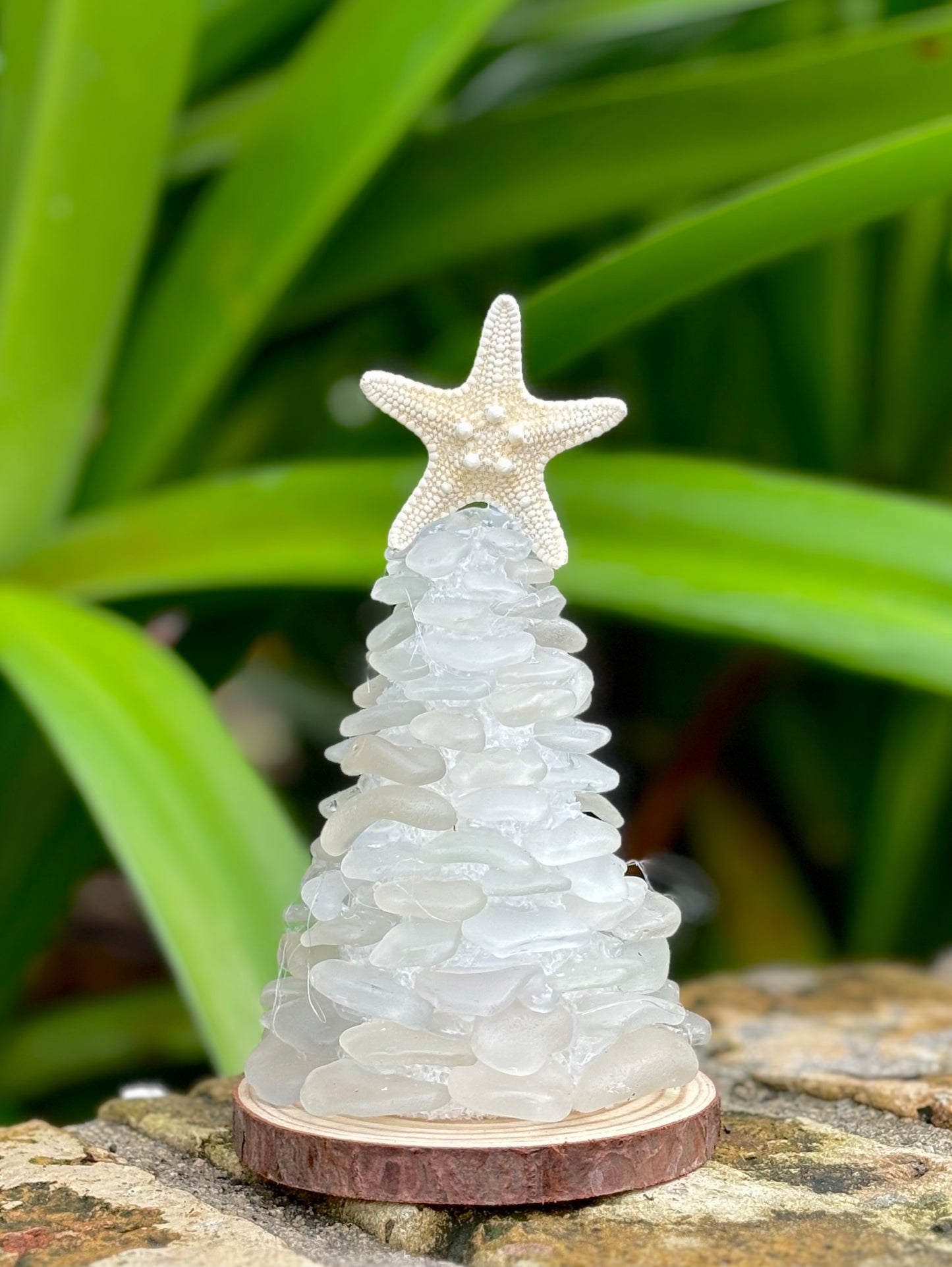 White Sea Glass 6” Christmas Tree