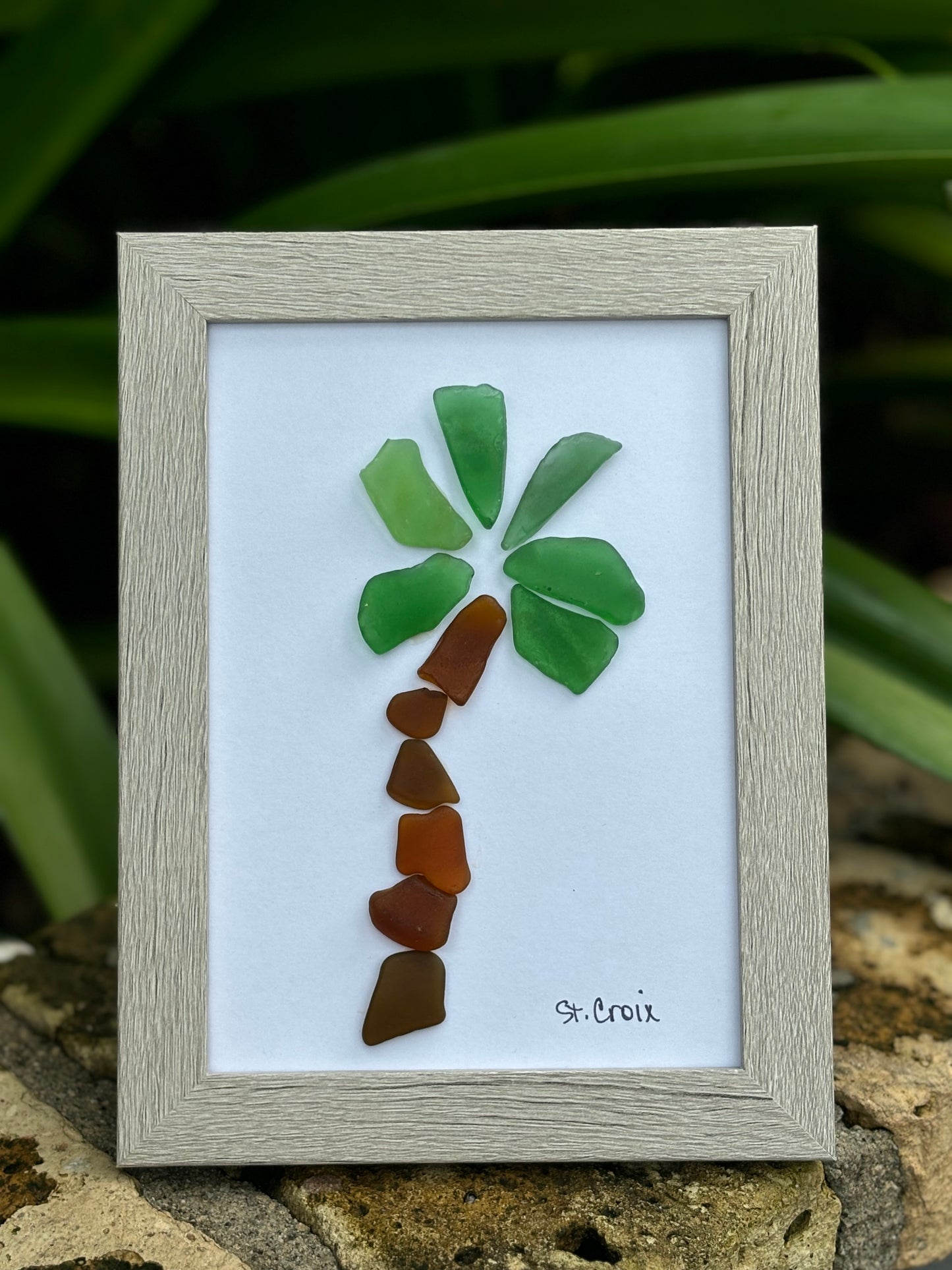 Palm Tree Sea Glass Art