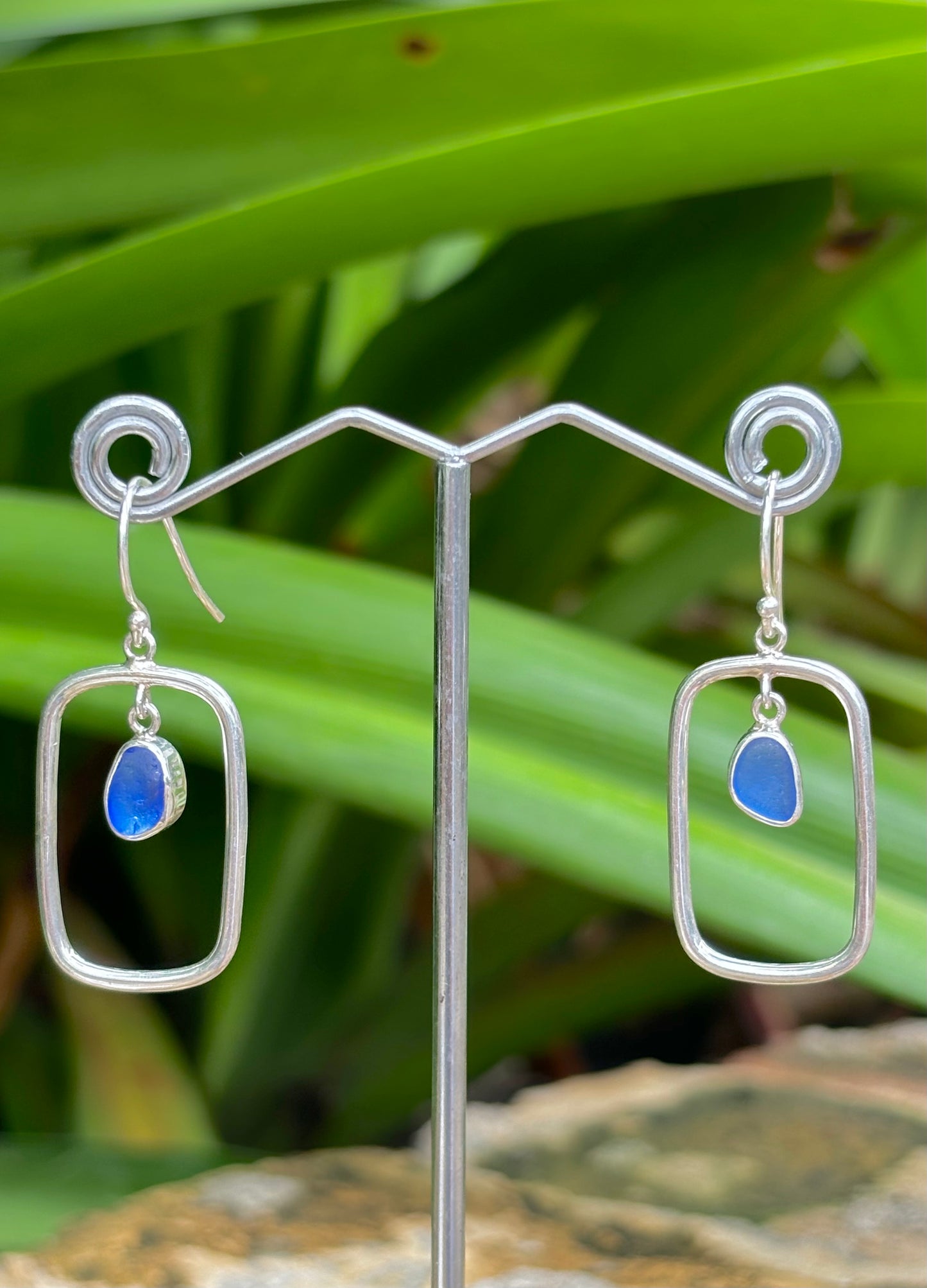 Sterling Sea Glass Earrings