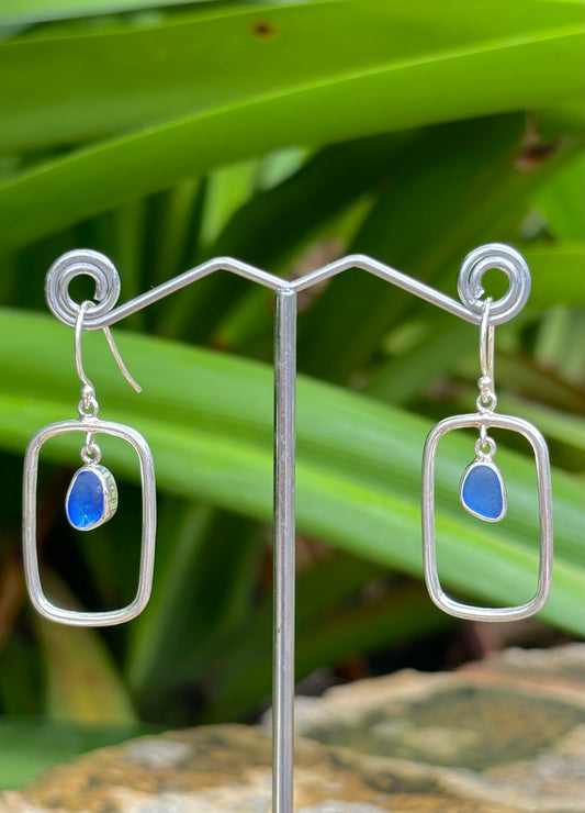 Sterling Sea Glass Earrings