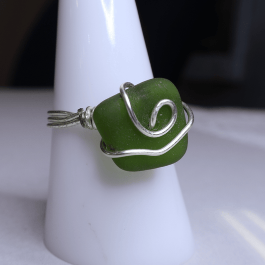 Sea Glass Ring  (Size 8)