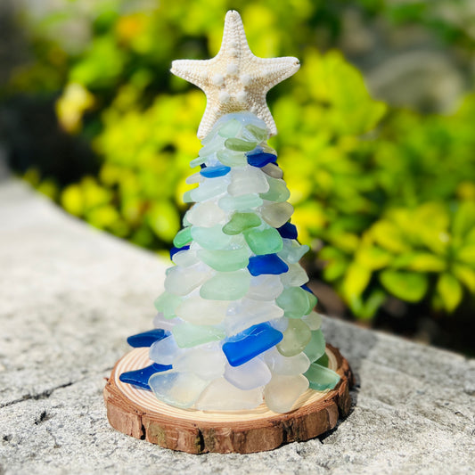 St. Croix Sea Glass Christmas Tree 7"