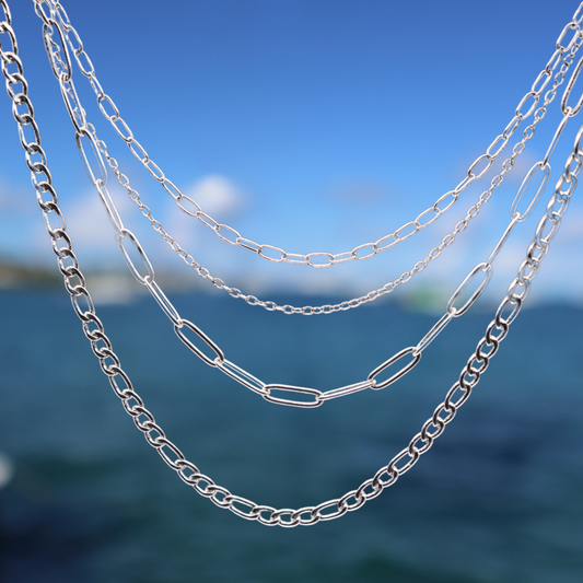 Silver Tone Stainless Steel Chains (Choose Your Link Style)