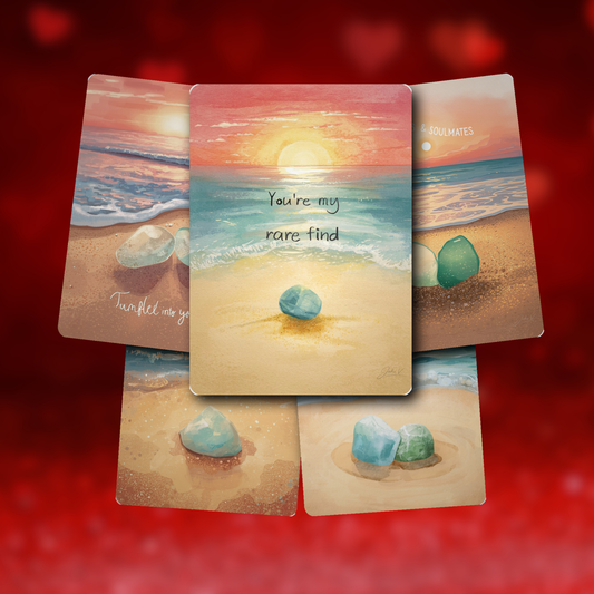 Sea Glass Valentines Day Cards — 5-Pack Assorted